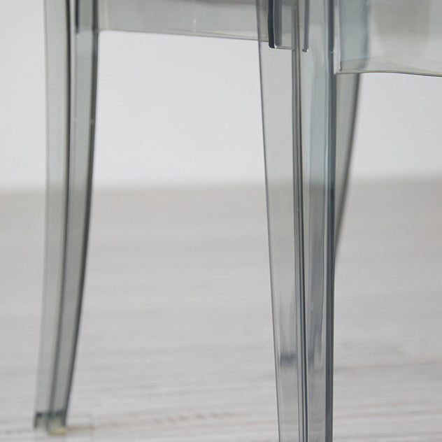 Indoor Plastic Dining Armless Chair King Louis Back Side Chair