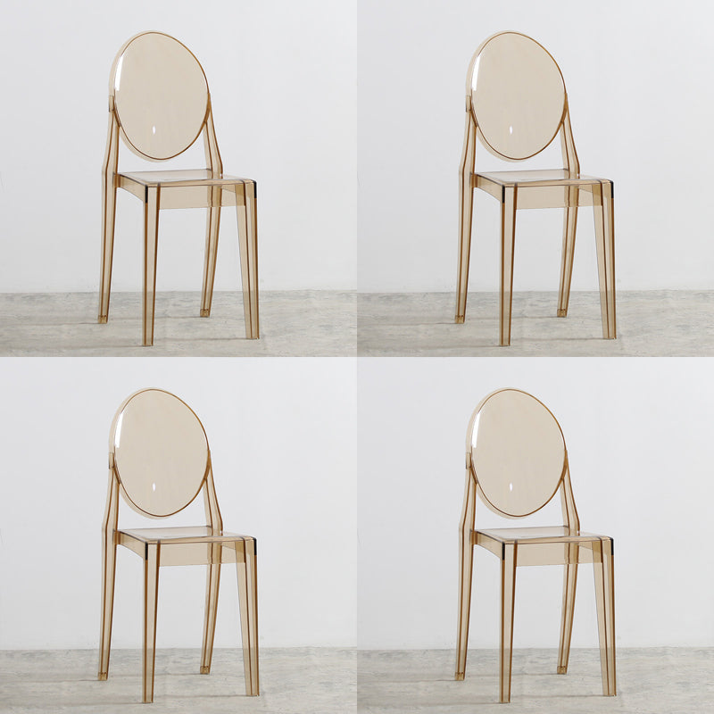 Indoor Plastic Dining Armless Chair King Louis Back Side Chair