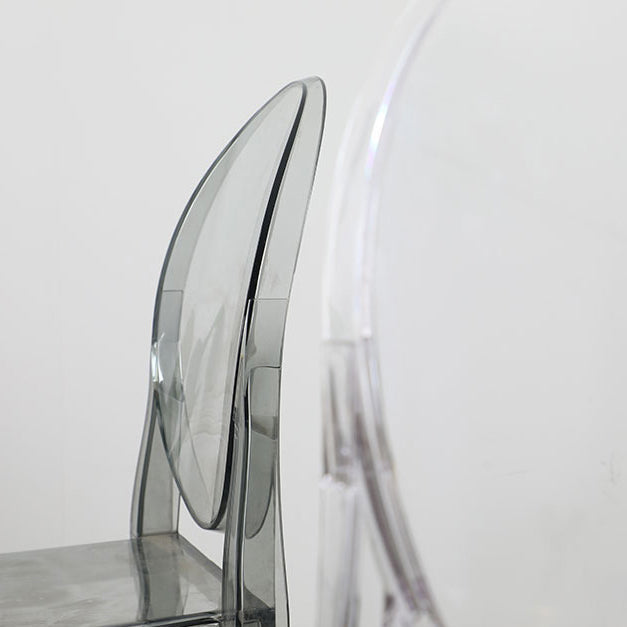 Indoor Plastic Dining Armless Chair King Louis Back Side Chair