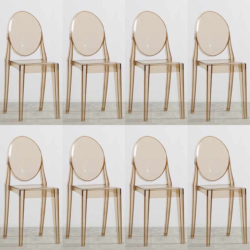 Indoor Plastic Dining Armless Chair King Louis Back Side Chair