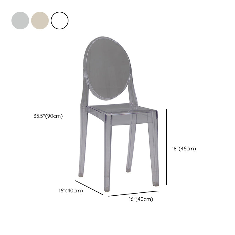 Indoor Plastic Dining Armless Chair King Louis Back Side Chair