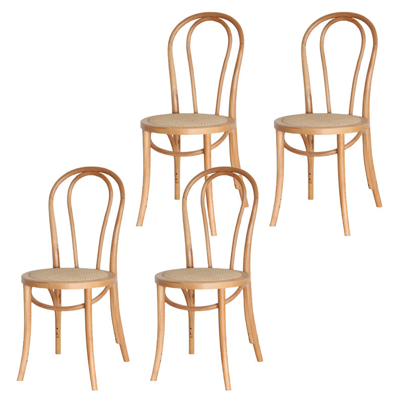 Armless Kitchen Dining Side Chair Wood Windsor Dining Side Chair Wood Rattan 4 Piece Set Clearhalo 'Dining Chairs' 'Dining Tables & Seating' 'dining_chair' 'furn' 'furn_dining_chair' 'Furniture' 'Kitchen & Dining Furniture' 6634820