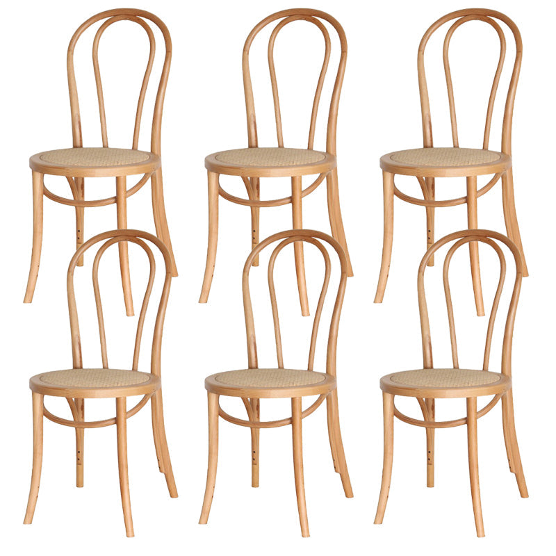 Armless Kitchen Dining Side Chair Wood Windsor Dining Side Chair Wood Rattan 6 Piece Set Clearhalo 'Dining Chairs' 'Dining Tables & Seating' 'dining_chair' 'furn' 'furn_dining_chair' 'Furniture' 'Kitchen & Dining Furniture' 6634823
