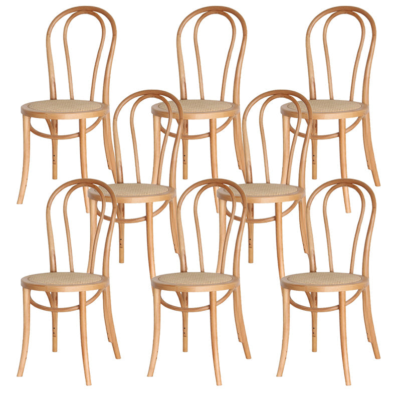 Armless Kitchen Dining Side Chair Wood Windsor Dining Side Chair Wood Rattan 8 Piece Set Clearhalo 'Dining Chairs' 'Dining Tables & Seating' 'dining_chair' 'furn' 'furn_dining_chair' 'Furniture' 'Kitchen & Dining Furniture' 6634825