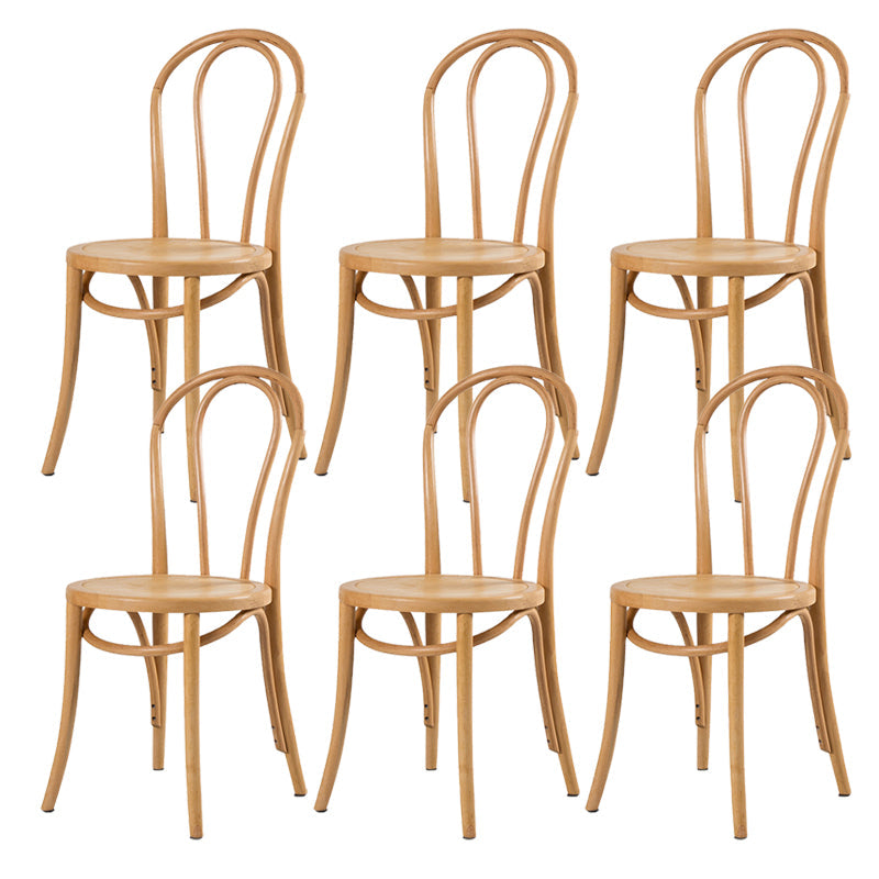 Armless Kitchen Dining Side Chair Wood Windsor Dining Side Chair Wood Wood 6 Piece Set Clearhalo 'Dining Chairs' 'Dining Tables & Seating' 'dining_chair' 'furn' 'furn_dining_chair' 'Furniture' 'Kitchen & Dining Furniture' 6634831