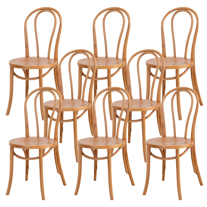 Armless Kitchen Dining Side Chair Wood Windsor Dining Side Chair Brown Wood 8 Piece Set Clearhalo 'Dining Chairs' 'Dining Tables & Seating' 'dining_chair' 'furn' 'furn_dining_chair' 'Furniture' 'Kitchen & Dining Furniture' 6634841