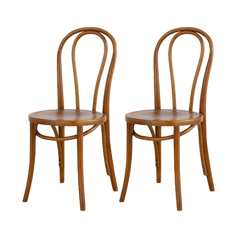 Armless Kitchen Dining Side Chair Wood Windsor Dining Side Chair Walnut Wood 2 Piece Set Clearhalo 'Dining Chairs' 'Dining Tables & Seating' 'dining_chair' 'furn' 'furn_dining_chair' 'Furniture' 'Kitchen & Dining Furniture' 6634846