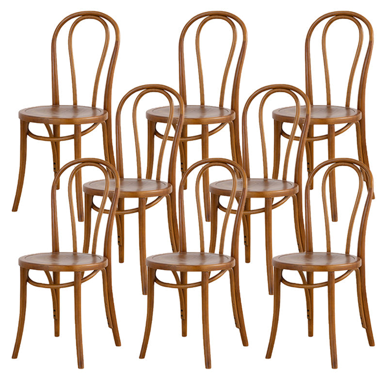 Armless Kitchen Dining Side Chair Wood Windsor Dining Side Chair Walnut Wood 8 Piece Set Clearhalo 'Dining Chairs' 'Dining Tables & Seating' 'dining_chair' 'furn' 'furn_dining_chair' 'Furniture' 'Kitchen & Dining Furniture' 6634849