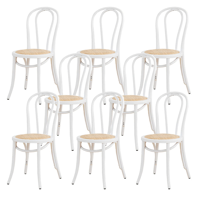 Armless Kitchen Dining Side Chair Wood Windsor Dining Side Chair White Rattan 8 Piece Set Clearhalo 'Dining Chairs' 'Dining Tables & Seating' 'dining_chair' 'furn' 'furn_dining_chair' 'Furniture' 'Kitchen & Dining Furniture' 6634853