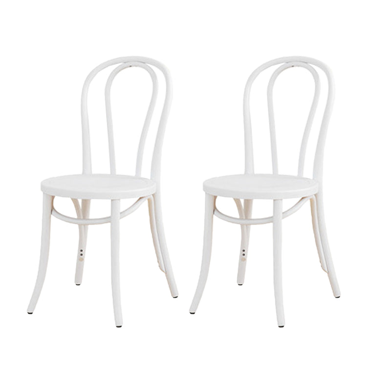 Armless Kitchen Dining Side Chair Wood Windsor Dining Side Chair White Wood 2 Piece Set Clearhalo 'Dining Chairs' 'Dining Tables & Seating' 'dining_chair' 'furn' 'furn_dining_chair' 'Furniture' 'Kitchen & Dining Furniture' 6634854