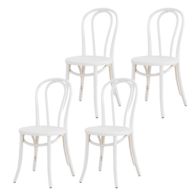 Armless Kitchen Dining Side Chair Wood Windsor Dining Side Chair White Wood 4 Piece Set Clearhalo 'Dining Chairs' 'Dining Tables & Seating' 'dining_chair' 'furn' 'furn_dining_chair' 'Furniture' 'Kitchen & Dining Furniture' 6634855
