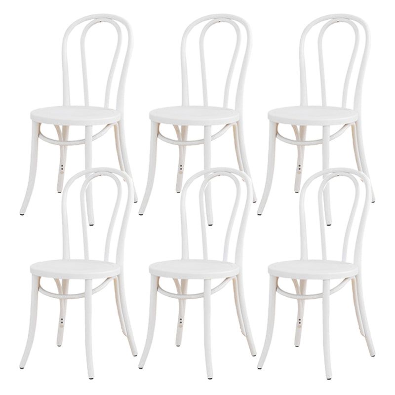 Armless Kitchen Dining Side Chair Wood Windsor Dining Side Chair White Wood 6 Piece Set Clearhalo 'Dining Chairs' 'Dining Tables & Seating' 'dining_chair' 'furn' 'furn_dining_chair' 'Furniture' 'Kitchen & Dining Furniture' 6634856