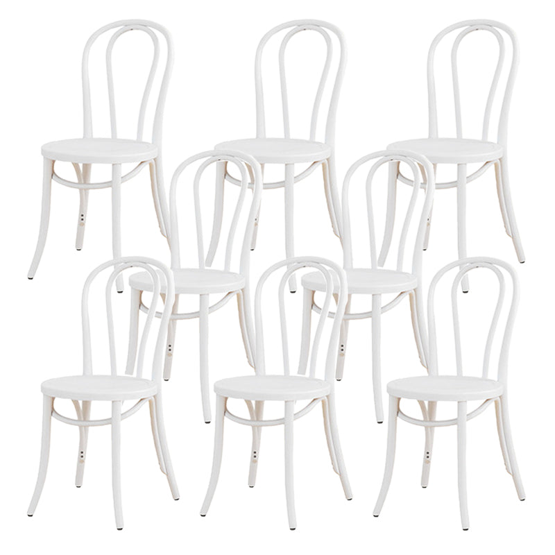 Armless Kitchen Dining Side Chair Wood Windsor Dining Side Chair White Wood 8 Piece Set Clearhalo 'Dining Chairs' 'Dining Tables & Seating' 'dining_chair' 'furn' 'furn_dining_chair' 'Furniture' 'Kitchen & Dining Furniture' 6634857