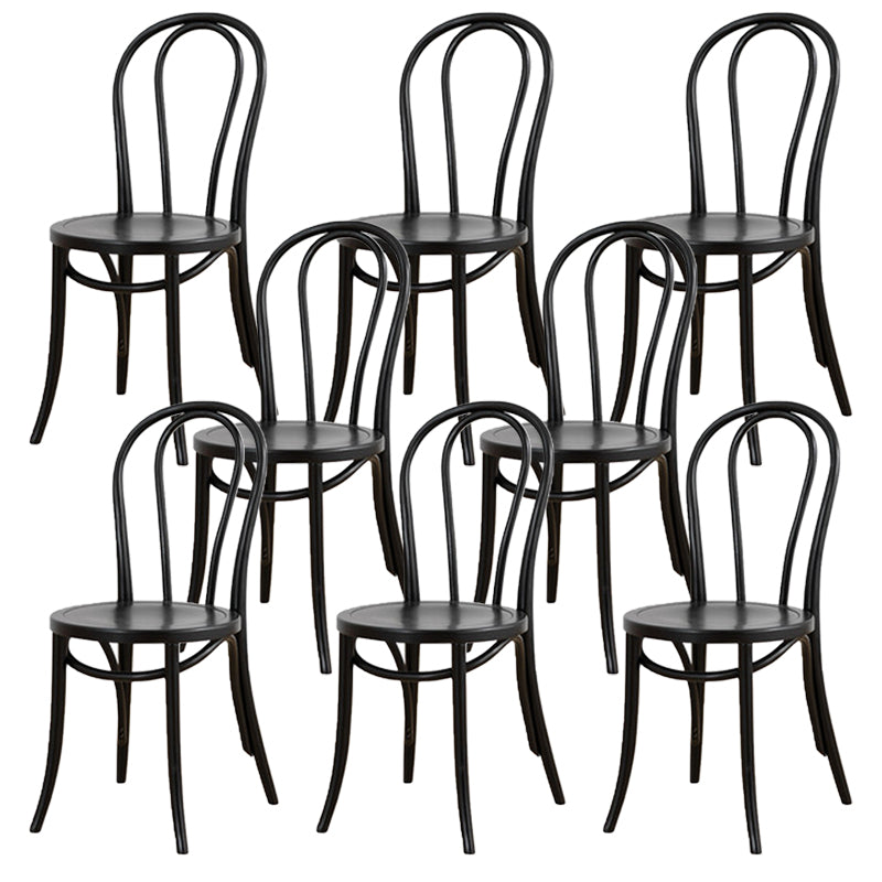 Armless Kitchen Dining Side Chair Wood Windsor Dining Side Chair Black Wood 8 Piece Set Clearhalo 'Dining Chairs' 'Dining Tables & Seating' 'dining_chair' 'furn' 'furn_dining_chair' 'Furniture' 'Kitchen & Dining Furniture' 6634865