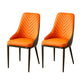 Kitchen Upholstered Dining Side Chair PU Leather Dining Chairs Orange 2 Piece Set Clearhalo 'Dining Chairs' 'Dining Tables & Seating' 'dining_chair' 'furn' 'furn_dining_chair' 'Furniture' 'Kitchen & Dining Furniture' 6634869