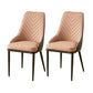 Kitchen Upholstered Dining Side Chair PU Leather Dining Chairs Pink 2 Piece Set Clearhalo 'Dining Chairs' 'Dining Tables & Seating' 'dining_chair' 'furn' 'furn_dining_chair' 'Furniture' 'Kitchen & Dining Furniture' 6634878