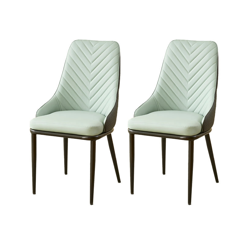 Kitchen Upholstered Dining Side Chair PU Leather Dining Chairs Light Blue 2 Piece Set Clearhalo 'Dining Chairs' 'Dining Tables & Seating' 'dining_chair' 'furn' 'furn_dining_chair' 'Furniture' 'Kitchen & Dining Furniture' 6634887