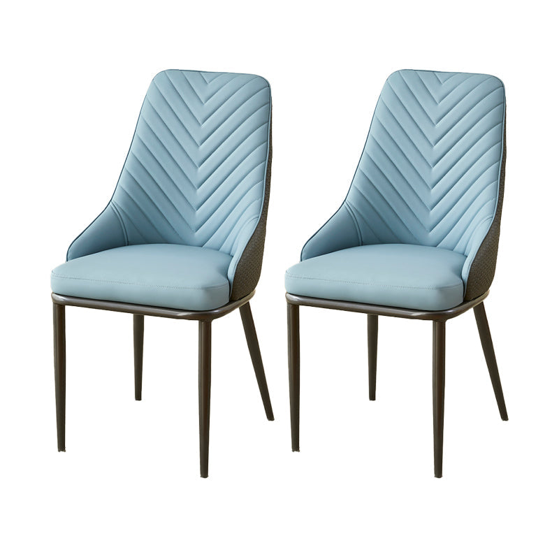 Kitchen Upholstered Dining Side Chair PU Leather Dining Chairs Blue 2 Piece Set Clearhalo 'Dining Chairs' 'Dining Tables & Seating' 'dining_chair' 'furn' 'furn_dining_chair' 'Furniture' 'Kitchen & Dining Furniture' 6634891