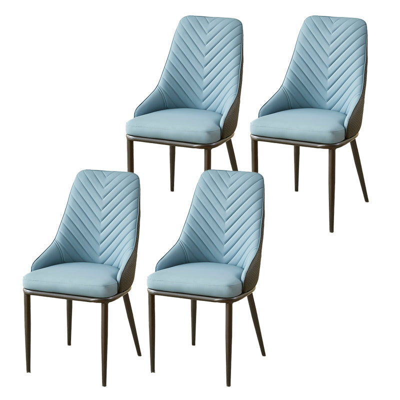 Kitchen Upholstered Dining Side Chair PU Leather Dining Chairs Blue 4 Piece Set Clearhalo 'Dining Chairs' 'Dining Tables & Seating' 'dining_chair' 'furn' 'furn_dining_chair' 'Furniture' 'Kitchen & Dining Furniture' 6634892