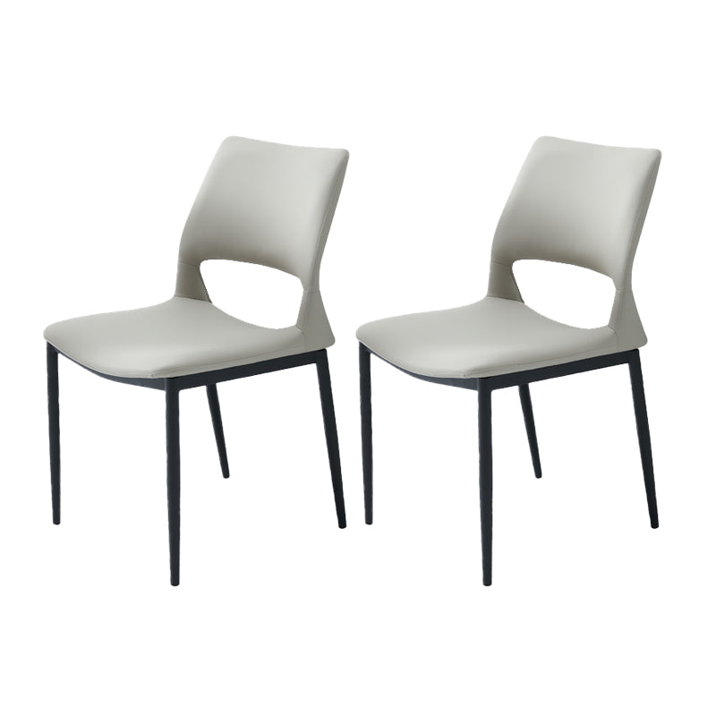 Industrial Kitchen Dining Side Chair Open Back Metal Side Chair Light Gray 2 Piece Set Clearhalo 'Dining Chairs' 'Dining Tables & Seating' 'dining_chair' 'furn' 'furn_dining_chair' 'Furniture' 'Kitchen & Dining Furniture' 6634901