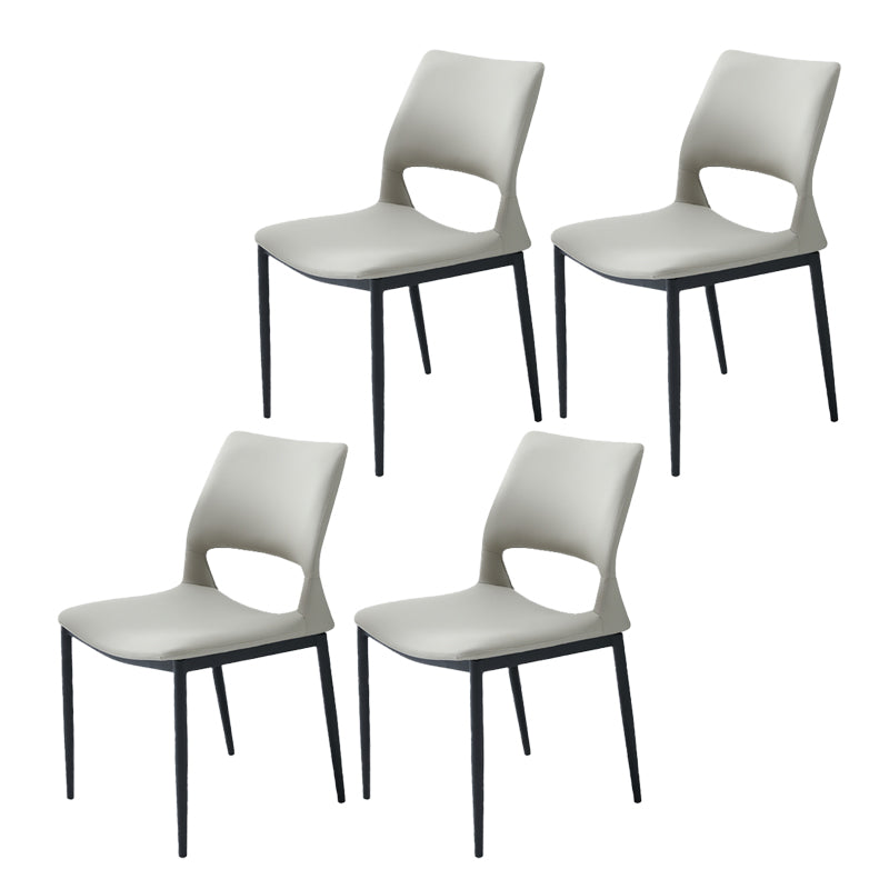 Industrial Kitchen Dining Side Chair Open Back Metal Side Chair Light Gray 4 Piece Set Clearhalo 'Dining Chairs' 'Dining Tables & Seating' 'dining_chair' 'furn' 'furn_dining_chair' 'Furniture' 'Kitchen & Dining Furniture' 6634903