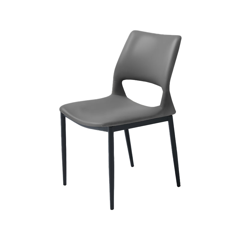 Industrial Kitchen Dining Side Chair Open Back Metal Side Chair Dark Gray 1 Piece Clearhalo 'Dining Chairs' 'Dining Tables & Seating' 'dining_chair' 'furn' 'furn_dining_chair' 'Furniture' 'Kitchen & Dining Furniture' 6634908