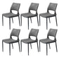 Industrial Kitchen Dining Side Chair Open Back Metal Side Chair Dark Gray 6 Piece Set Clearhalo 'Dining Chairs' 'Dining Tables & Seating' 'dining_chair' 'furn' 'furn_dining_chair' 'Furniture' 'Kitchen & Dining Furniture' 6634915