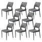 Industrial Kitchen Dining Side Chair Open Back Metal Side Chair Dark Gray 8 Piece Set Clearhalo 'Dining Chairs' 'Dining Tables & Seating' 'dining_chair' 'furn' 'furn_dining_chair' 'Furniture' 'Kitchen & Dining Furniture' 6634917