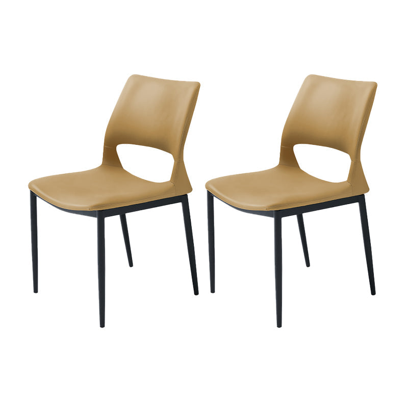 Industrial Kitchen Dining Side Chair Open Back Metal Side Chair Orange 2 Piece Set Clearhalo 'Dining Chairs' 'Dining Tables & Seating' 'dining_chair' 'furn' 'furn_dining_chair' 'Furniture' 'Kitchen & Dining Furniture' 6634919