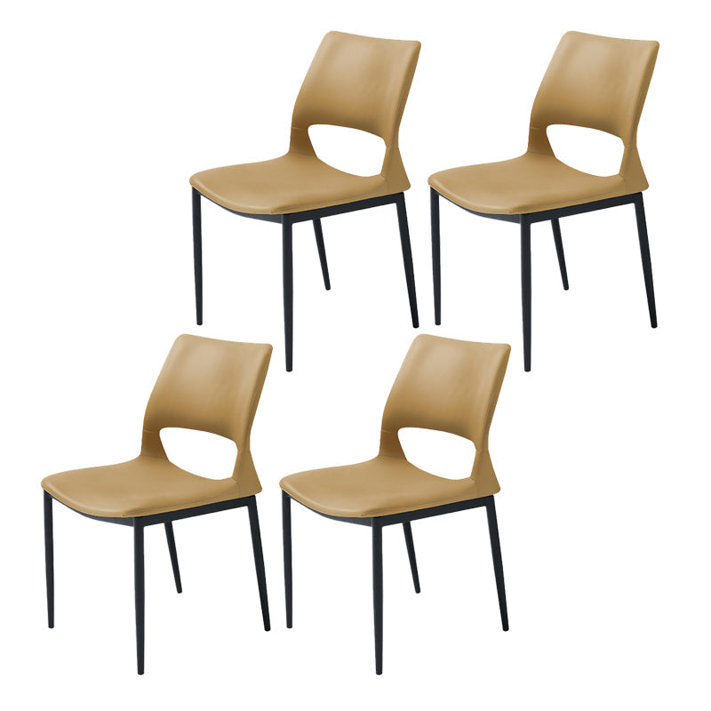 Industrial Kitchen Dining Side Chair Open Back Metal Side Chair Orange 4 Piece Set Clearhalo 'Dining Chairs' 'Dining Tables & Seating' 'dining_chair' 'furn' 'furn_dining_chair' 'Furniture' 'Kitchen & Dining Furniture' 6634920