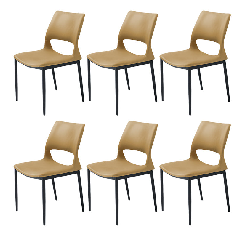 Industrial Kitchen Dining Side Chair Open Back Metal Side Chair Orange 6 Piece Set Clearhalo 'Dining Chairs' 'Dining Tables & Seating' 'dining_chair' 'furn' 'furn_dining_chair' 'Furniture' 'Kitchen & Dining Furniture' 6634921