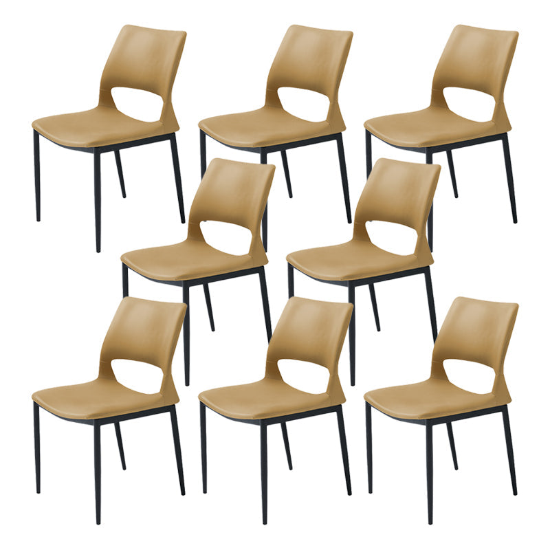 Industrial Kitchen Dining Side Chair Open Back Metal Side Chair Orange 8 Piece Set Clearhalo 'Dining Chairs' 'Dining Tables & Seating' 'dining_chair' 'furn' 'furn_dining_chair' 'Furniture' 'Kitchen & Dining Furniture' 6634922