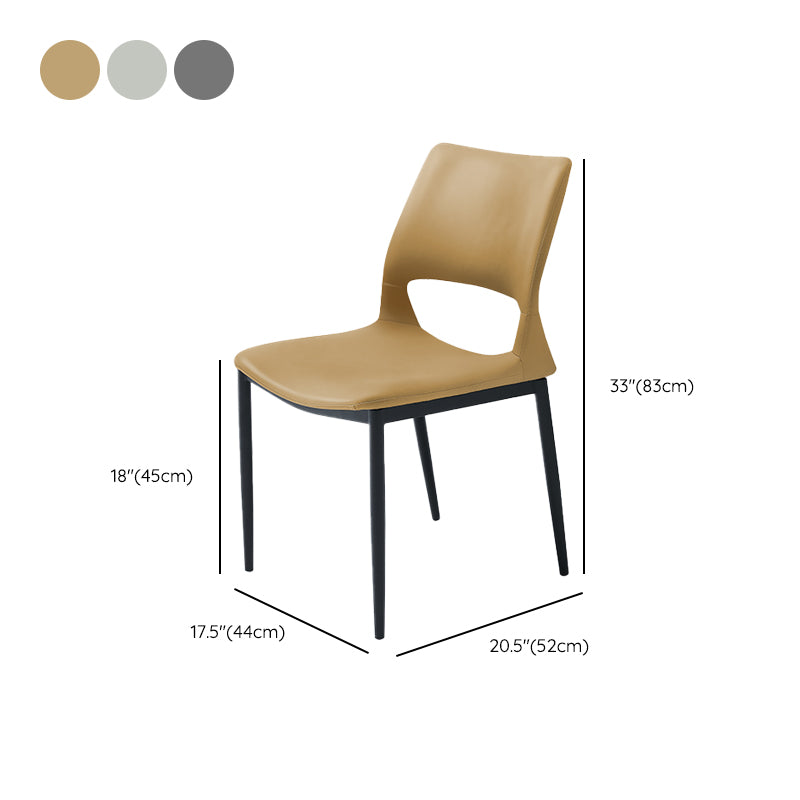 Industrial Kitchen Dining Side Chair Open Back Metal Side Chair Clearhalo 'Dining Chairs' 'Dining Tables & Seating' 'dining_chair' 'furn' 'furn_dining_chair' 'Furniture' 'Kitchen & Dining Furniture' 6634923