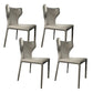 Contemporary Kitchen Wingback Side Chair Armless Dining Chairs Light Gray 4 Piece Set Clearhalo 'Dining Chairs' 'Dining Tables & Seating' 'dining_chair' 'furn' 'furn_dining_chair' 'Furniture' 'Kitchen & Dining Furniture' 6635016