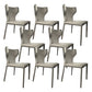 Contemporary Kitchen Wingback Side Chair Armless Dining Chairs Light Gray 8 Piece Set Clearhalo 'Dining Chairs' 'Dining Tables & Seating' 'dining_chair' 'furn' 'furn_dining_chair' 'Furniture' 'Kitchen & Dining Furniture' 6635019