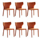 Contemporary Kitchen Wingback Side Chair Armless Dining Chairs Orange 6 Piece Set Clearhalo 'Dining Chairs' 'Dining Tables & Seating' 'dining_chair' 'furn' 'furn_dining_chair' 'Furniture' 'Kitchen & Dining Furniture' 6635025