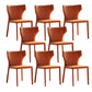 Contemporary Kitchen Wingback Side Chair Armless Dining Chairs Orange 8 Piece Set Clearhalo 'Dining Chairs' 'Dining Tables & Seating' 'dining_chair' 'furn' 'furn_dining_chair' 'Furniture' 'Kitchen & Dining Furniture' 6635026