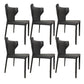 Contemporary Kitchen Wingback Side Chair Armless Dining Chairs Dark Gray 6 Piece Set Clearhalo 'Dining Chairs' 'Dining Tables & Seating' 'dining_chair' 'furn' 'furn_dining_chair' 'Furniture' 'Kitchen & Dining Furniture' 6635033