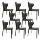 Contemporary Kitchen Wingback Side Chair Armless Dining Chairs Dark Gray 8 Piece Set Clearhalo 'Dining Chairs' 'Dining Tables & Seating' 'dining_chair' 'furn' 'furn_dining_chair' 'Furniture' 'Kitchen & Dining Furniture' 6635034
