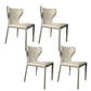 Contemporary Kitchen Wingback Side Chair Armless Dining Chairs Off-White 4 Piece Set Clearhalo 'Dining Chairs' 'Dining Tables & Seating' 'dining_chair' 'furn' 'furn_dining_chair' 'Furniture' 'Kitchen & Dining Furniture' 6635036