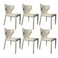 Contemporary Kitchen Wingback Side Chair Armless Dining Chairs Off-White 6 Piece Set Clearhalo 'Dining Chairs' 'Dining Tables & Seating' 'dining_chair' 'furn' 'furn_dining_chair' 'Furniture' 'Kitchen & Dining Furniture' 6635037