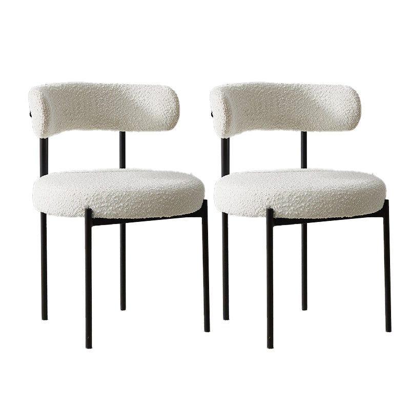 Contemporary Dining Accent Chair Armless Chair with Upholstered White 2 Piece Set Clearhalo 'Dining Chairs' 'Dining Tables & Seating' 'dining_chair' 'furn' 'furn_dining_chair' 'Furniture' 'Kitchen & Dining Furniture' 6635042