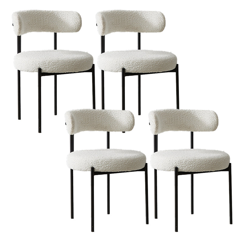 Contemporary Dining Accent Chair Armless Chair with Upholstered White 4 Piece Set Clearhalo 'Dining Chairs' 'Dining Tables & Seating' 'dining_chair' 'furn' 'furn_dining_chair' 'Furniture' 'Kitchen & Dining Furniture' 6635044