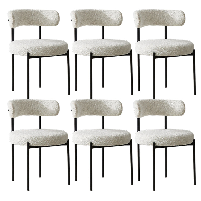 Contemporary Dining Accent Chair Armless Chair with Upholstered White 6 Piece Set Clearhalo 'Dining Chairs' 'Dining Tables & Seating' 'dining_chair' 'furn' 'furn_dining_chair' 'Furniture' 'Kitchen & Dining Furniture' 6635047