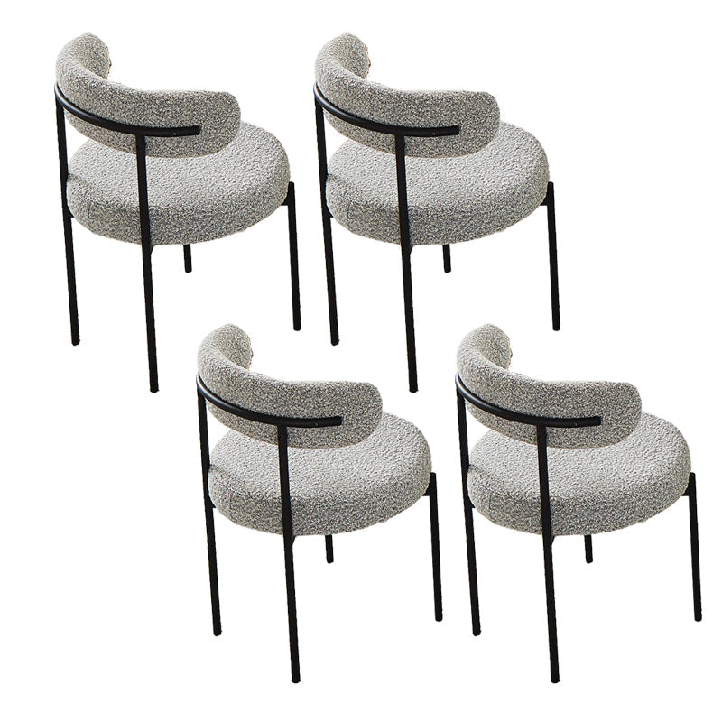Contemporary Dining Accent Chair Armless Chair with Upholstered Light Gray 4 Piece Set Clearhalo 'Dining Chairs' 'Dining Tables & Seating' 'dining_chair' 'furn' 'furn_dining_chair' 'Furniture' 'Kitchen & Dining Furniture' 6635054
