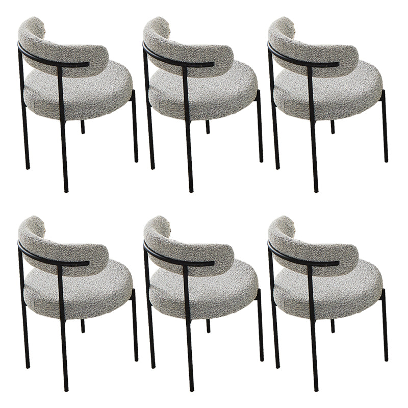 Contemporary Dining Accent Chair Armless Chair with Upholstered Light Gray 6 Piece Set Clearhalo 'Dining Chairs' 'Dining Tables & Seating' 'dining_chair' 'furn' 'furn_dining_chair' 'Furniture' 'Kitchen & Dining Furniture' 6635056