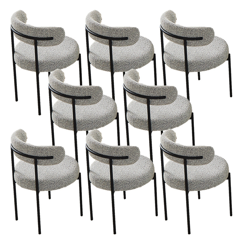 Contemporary Dining Accent Chair Armless Chair with Upholstered Light Gray 8 Piece Set Clearhalo 'Dining Chairs' 'Dining Tables & Seating' 'dining_chair' 'furn' 'furn_dining_chair' 'Furniture' 'Kitchen & Dining Furniture' 6635057