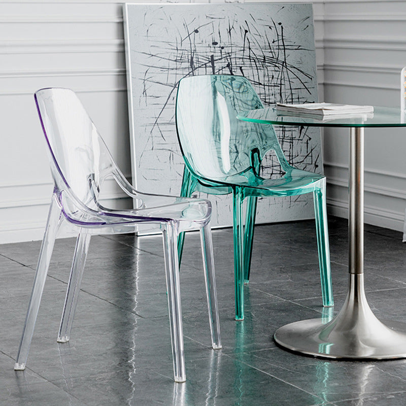 Indoor-Outdoor Plastic Side Chair Stacking Dining Accent Chair Clearhalo 'Dining Chairs' 'Dining Tables & Seating' 'dining_chair' 'furn' 'furn_dining_chair' 'Furniture' 'Kitchen & Dining Furniture' 6635109