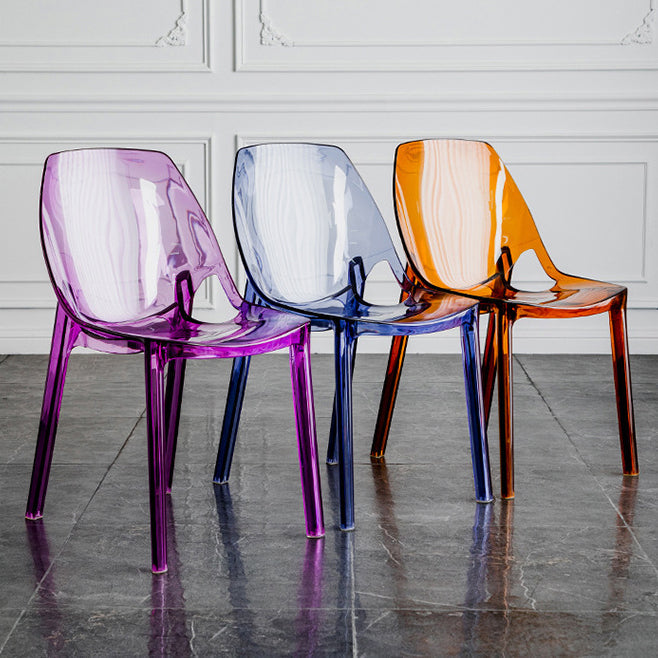 Indoor-Outdoor Plastic Side Chair Stacking Dining Accent Chair Clearhalo 'Dining Chairs' 'Dining Tables & Seating' 'dining_chair' 'furn' 'furn_dining_chair' 'Furniture' 'Kitchen & Dining Furniture' 6635113