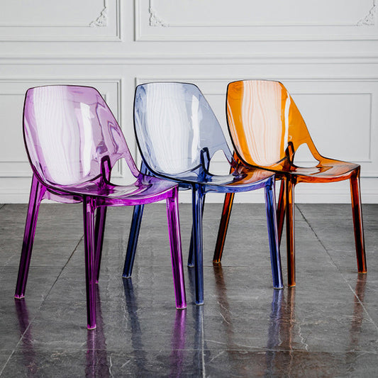 Indoor-Outdoor Plastic Side Chair Stacking Dining Accent Chair Clearhalo 'Dining Chairs' 'Dining Tables & Seating' 'dining_chair' 'furn' 'furn_dining_chair' 'Furniture' 'Kitchen & Dining Furniture' 6635113